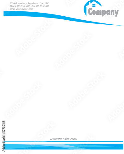 House Real Estate Logo Letterhead Blue