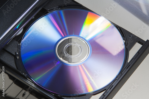 Disc in player of a desktop computer