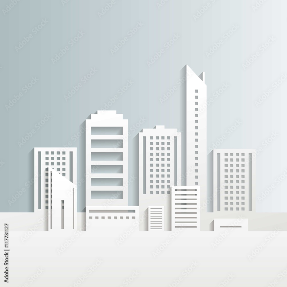 Obraz premium White city buildings