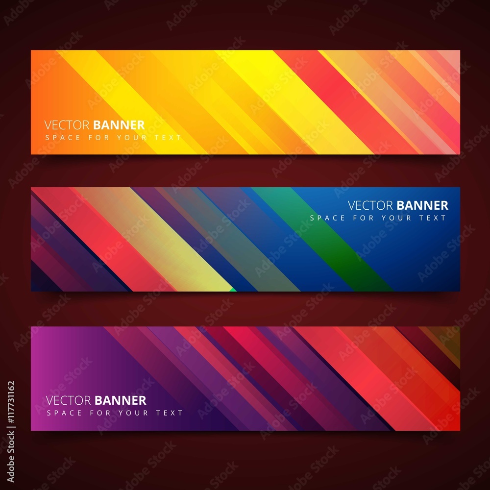 Obraz premium Banners with colorful stripes