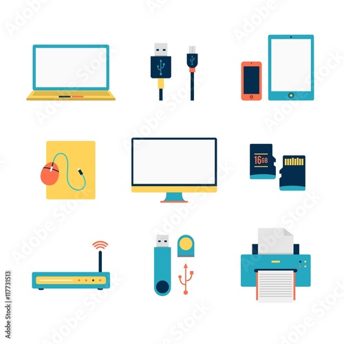 Colorful garget icons