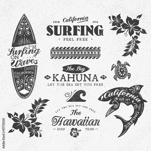 Variety of surf insignias