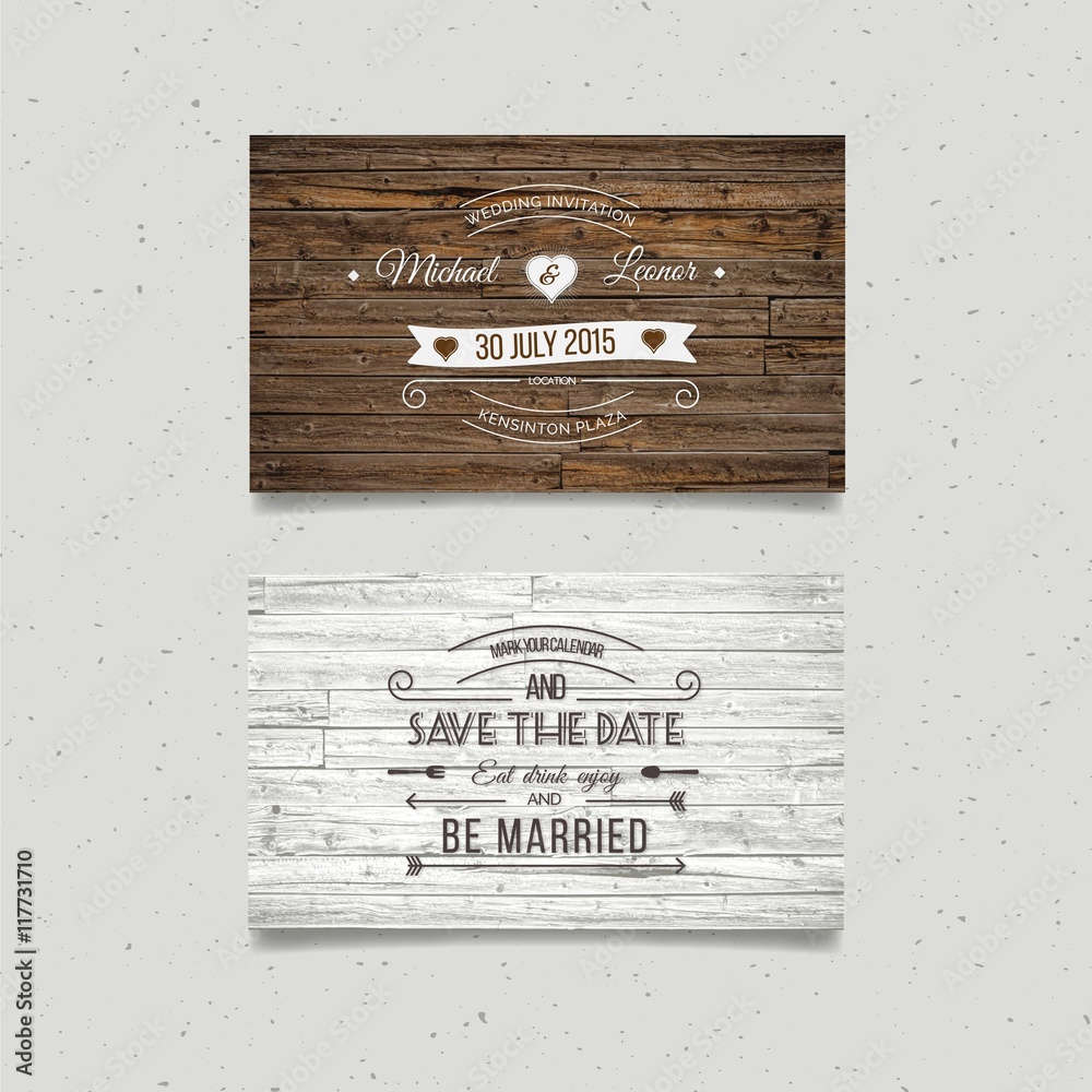 Fotografie Wooden wedding cards