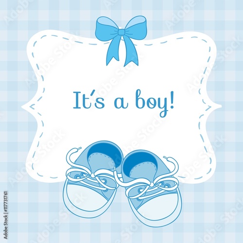 Baby shower card with small shoes