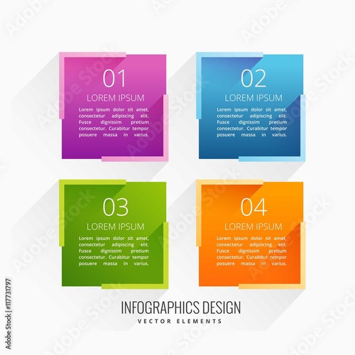 Colorful squares infographic