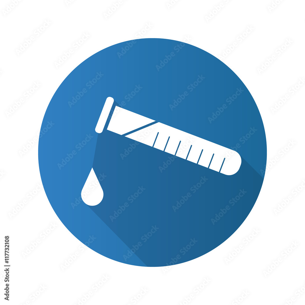 Chemical experiment flat design long shadow icon Chemical experiment flat design long shadow icon