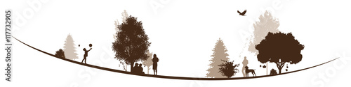 Herbstliche Landschaft | Menschen im Park