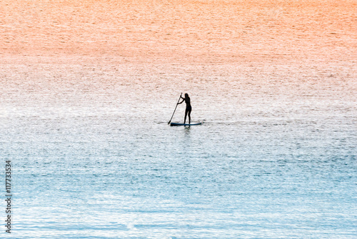 Standup paddle surfer girl