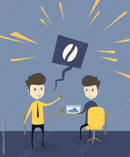 Coffee is the best friends of office workers 