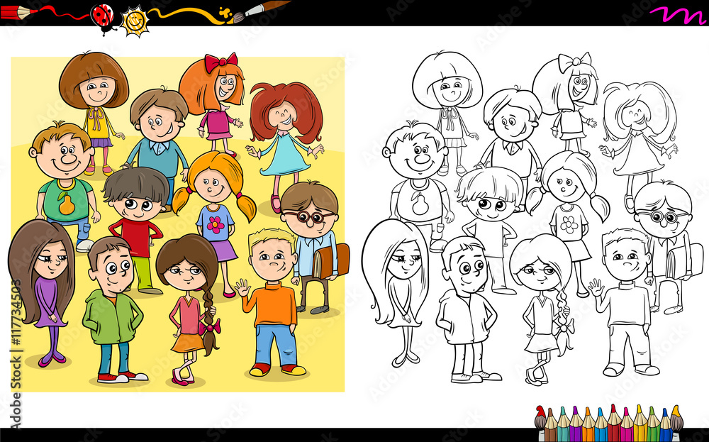 child characters coloring book
