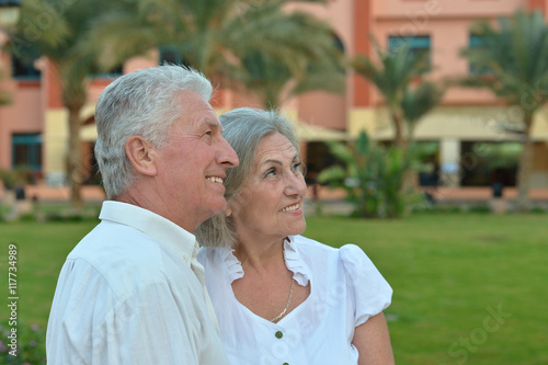 Senior couple resting at the resort