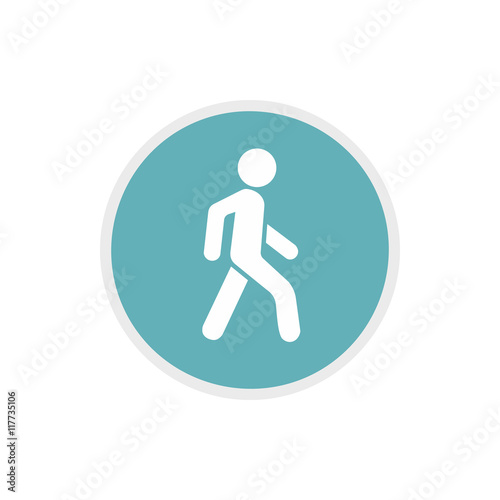 Pedestrians only road sign icon in flat style on a white background