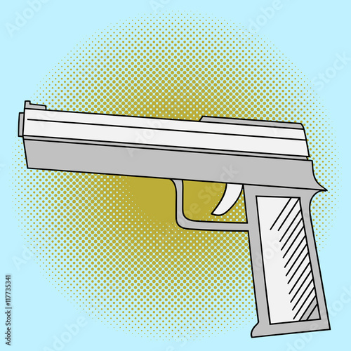 Pistol pop art vector