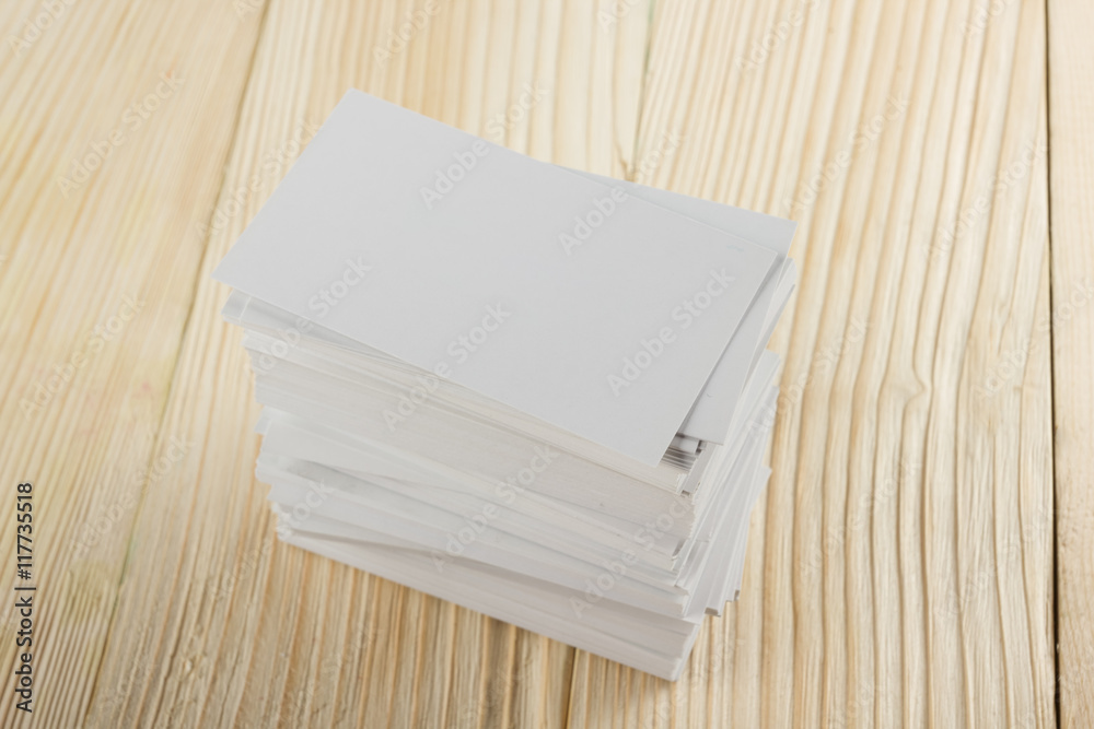 Fototapeta premium White blank business visit card, gift, ticket, pass, present clo
