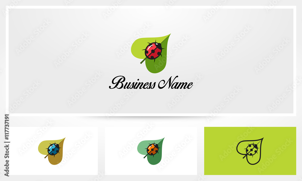 Obraz premium Ladybug Ladybird Leaf Logo