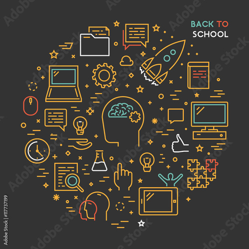 Round line concept for back to school