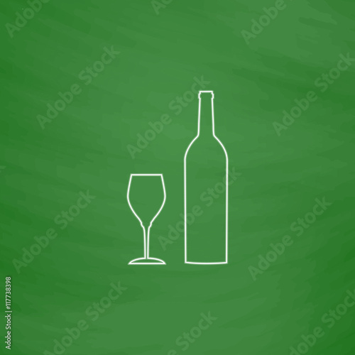 Bottle and glass computer symbol