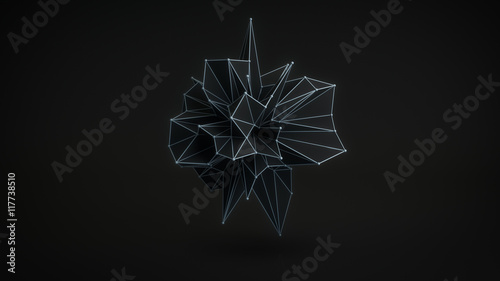 Abstract black shape 3D render