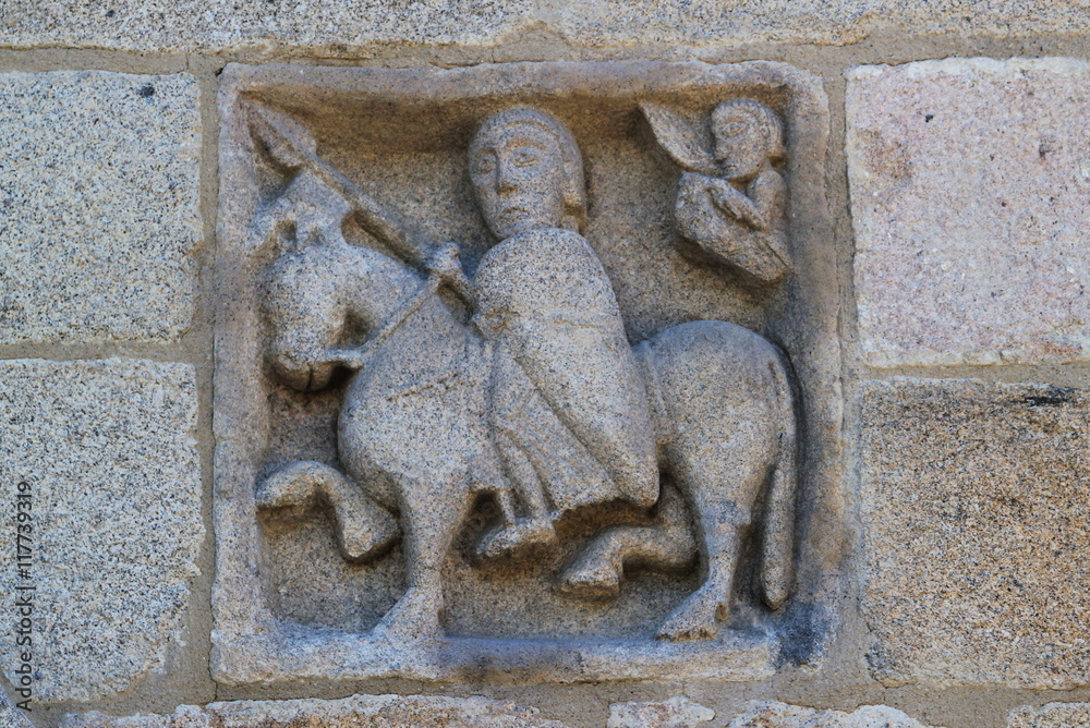 Bas-relief représentant St-Georges à cheval.