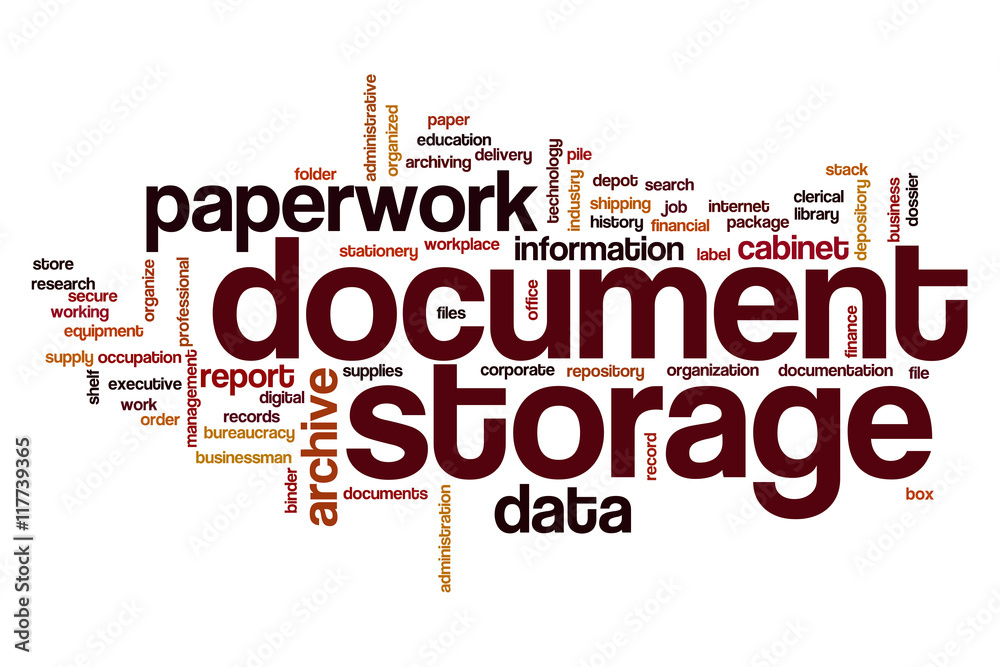 Document storage word cloud concept