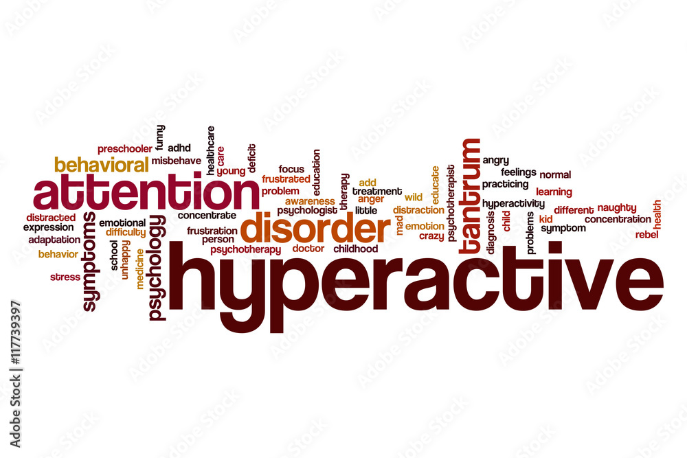 Hyperactive word cloud concept