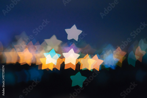 Bokeh Star Shape Of Night City Light Background