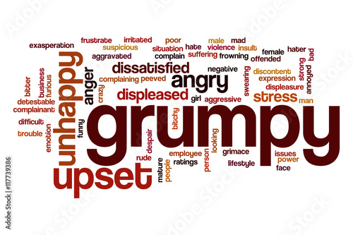 Grumpy word cloud concept