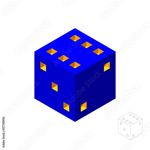 Dice. 3d Vector colorful il...