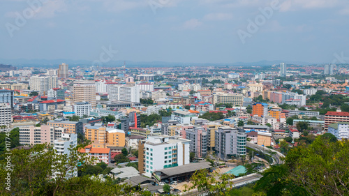 view from top of The colorful building cityscape and skyscrape in daytime in Pattaya,Thailand.  © galzpaka