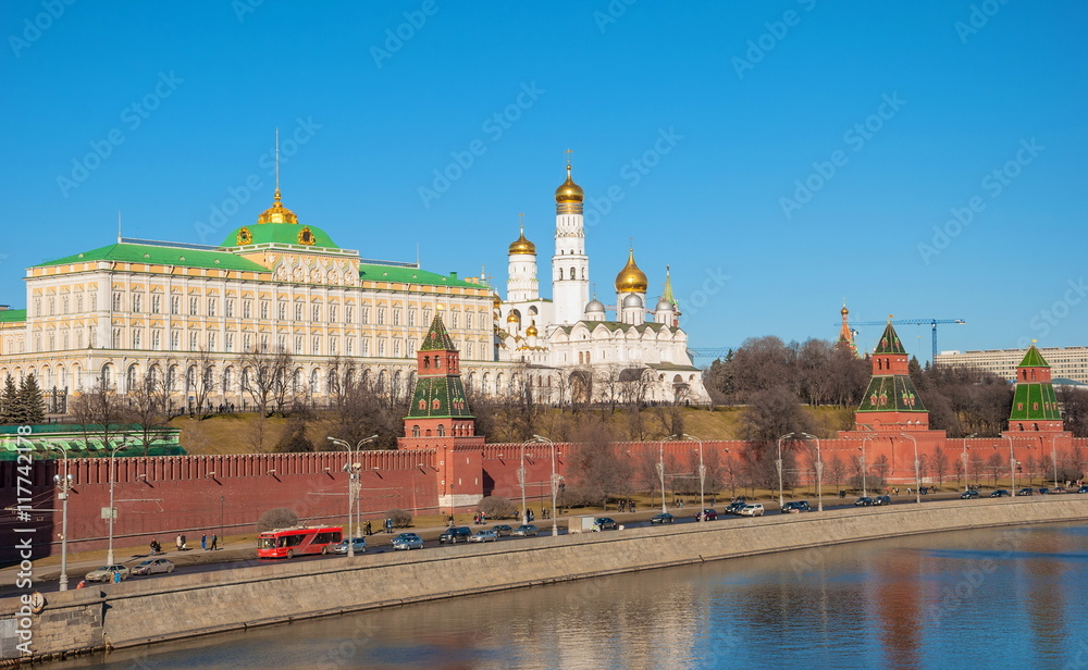 View of the Moscow Kremlin and Kremlin embankment