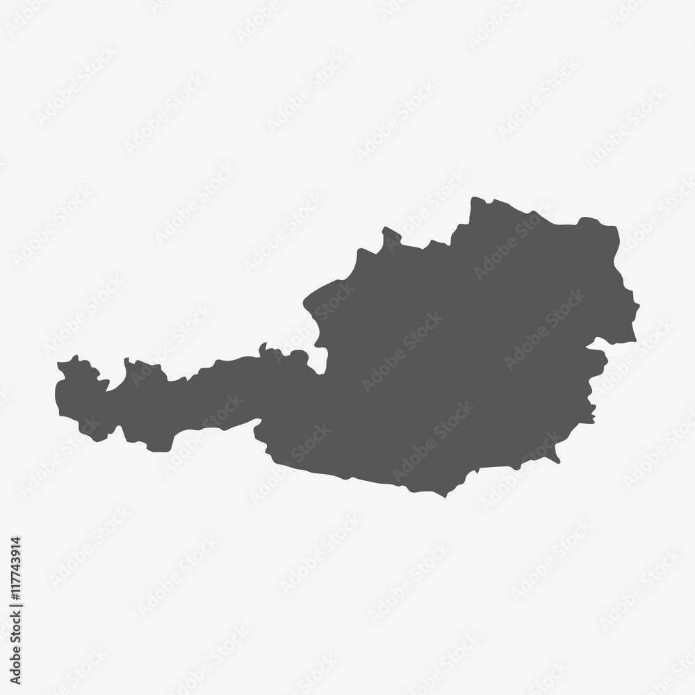 Austria map in gray on a white background
