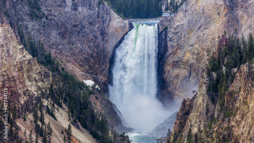 The Lower Falls at the Grand Canyon of the Yellowstone seen from Artist Point. Yellowstone National Park  Wyoming