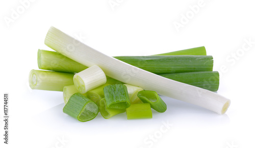 Tablou pe pânză green onion slice on white background