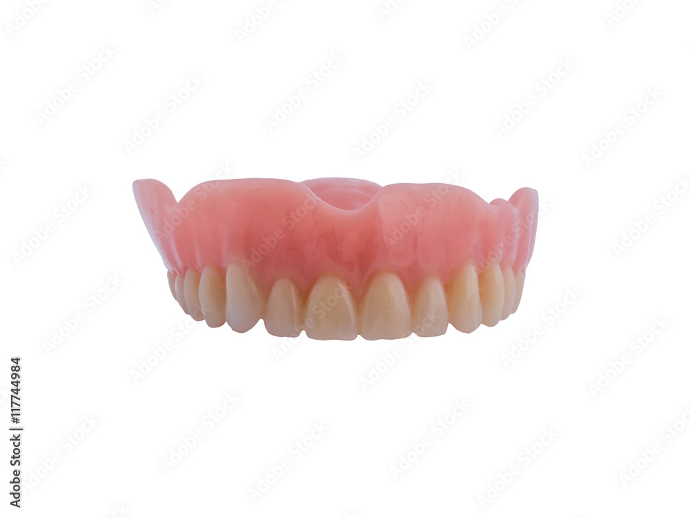 Obraz premium plastic teeth on isolate white background. (clipping path)