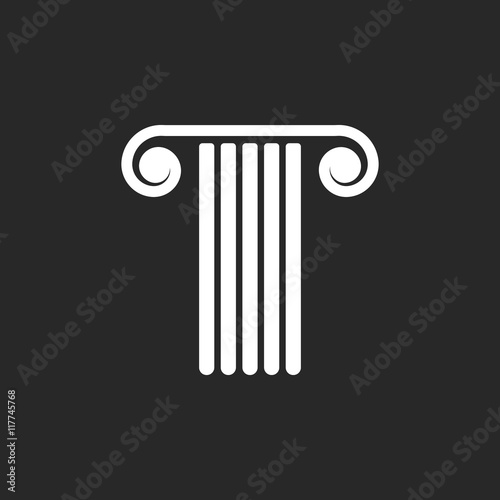 Ancient column symbol simple icon on background