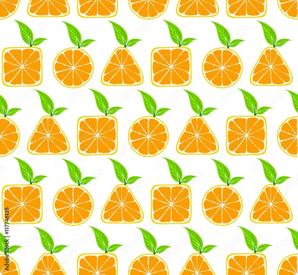 Seamless background with oranges. 