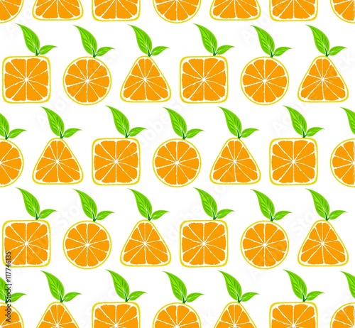 Seamless background with oranges. 