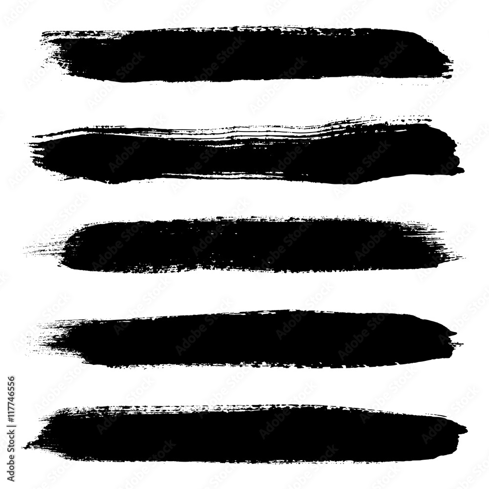 Set of grunge brush strokes. Hand painted watercolor brush strokes Set of grunge brush strokes. Hand painted watercolor brush strokes