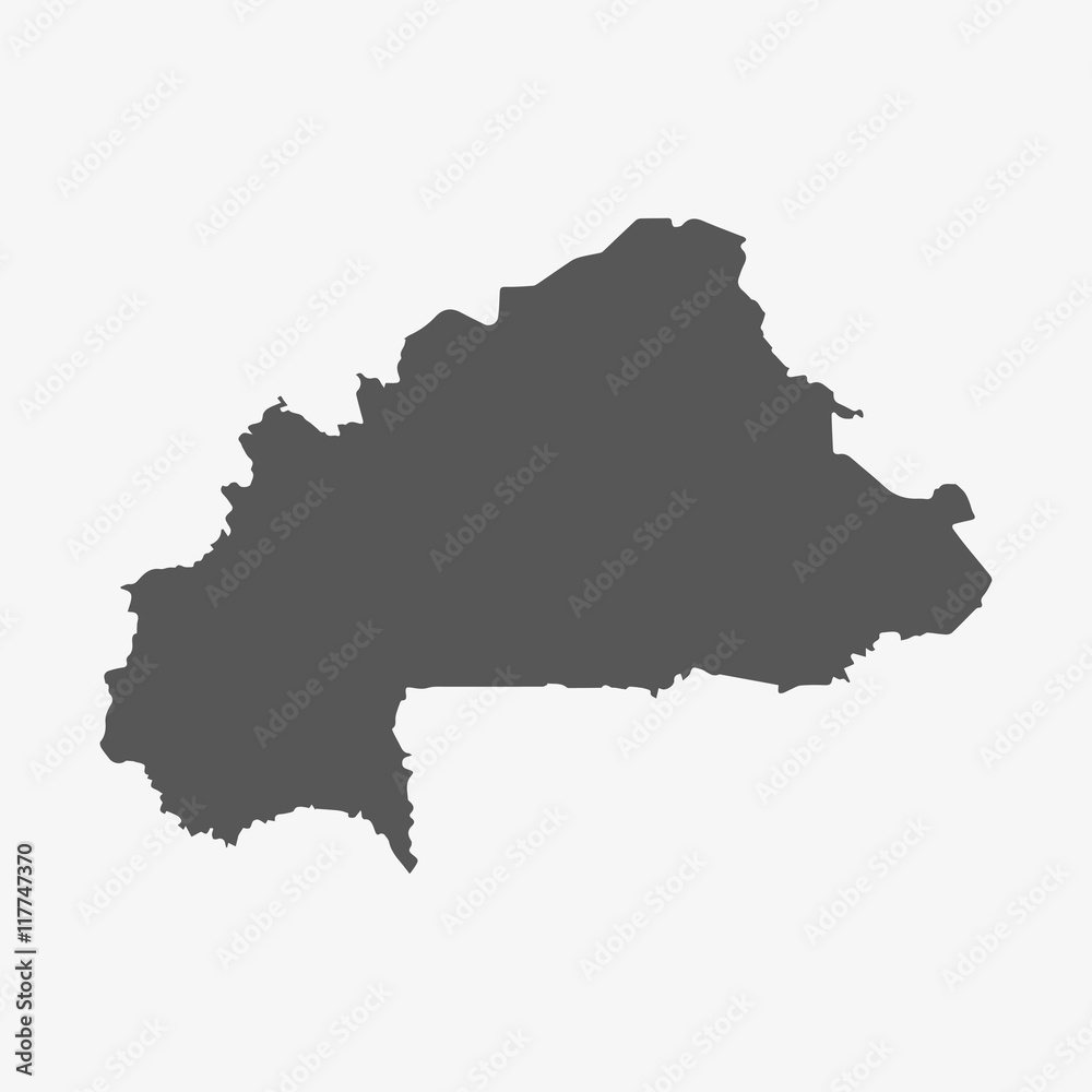 Burkina Faso map in gray on a white background Burkina Faso map in gray on a white background