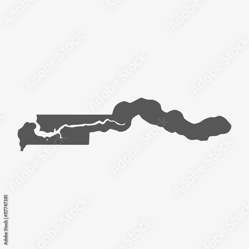 Gambia map in gray on a white background
