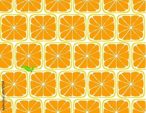 Seamless background with oranges. 