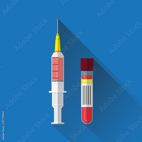 Blood in test tube icon.