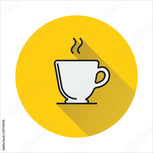 cup simple icon on circle background