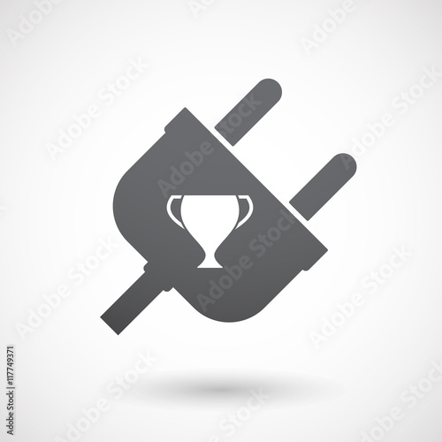 Isolated male plug with  an award cup