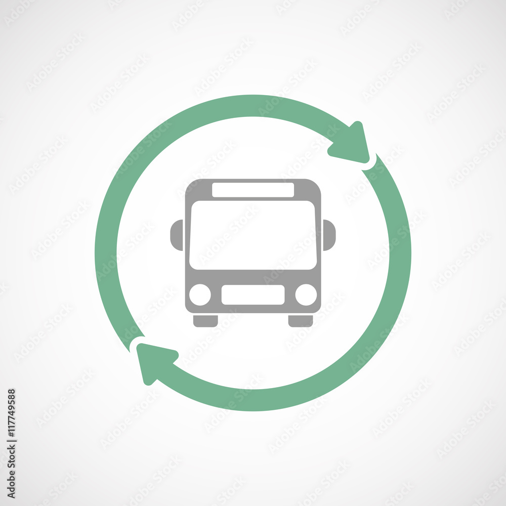 Isolated reuse icon with a bus icon Isolated reuse icon with a bus icon
