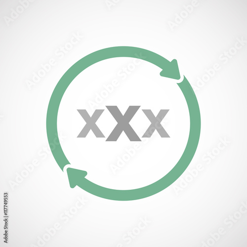 Isolated reuse icon with  a XXX letter icon