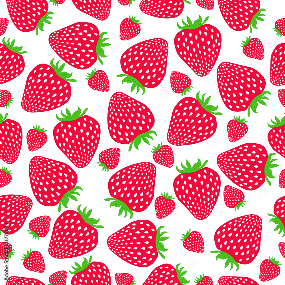 Cute seamless vector pattern with strawberries Cute seamless vector pattern with strawberries