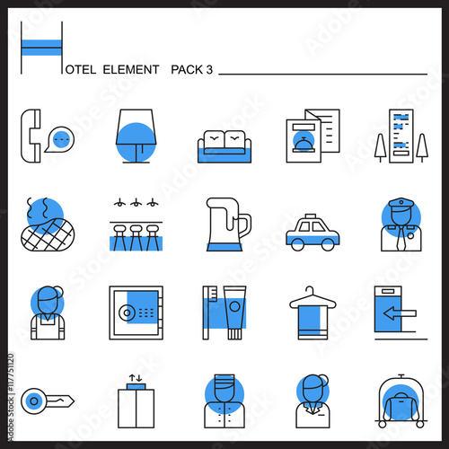 Airport Element Line Icon Set 3.Color pack.Graphic vector logo 