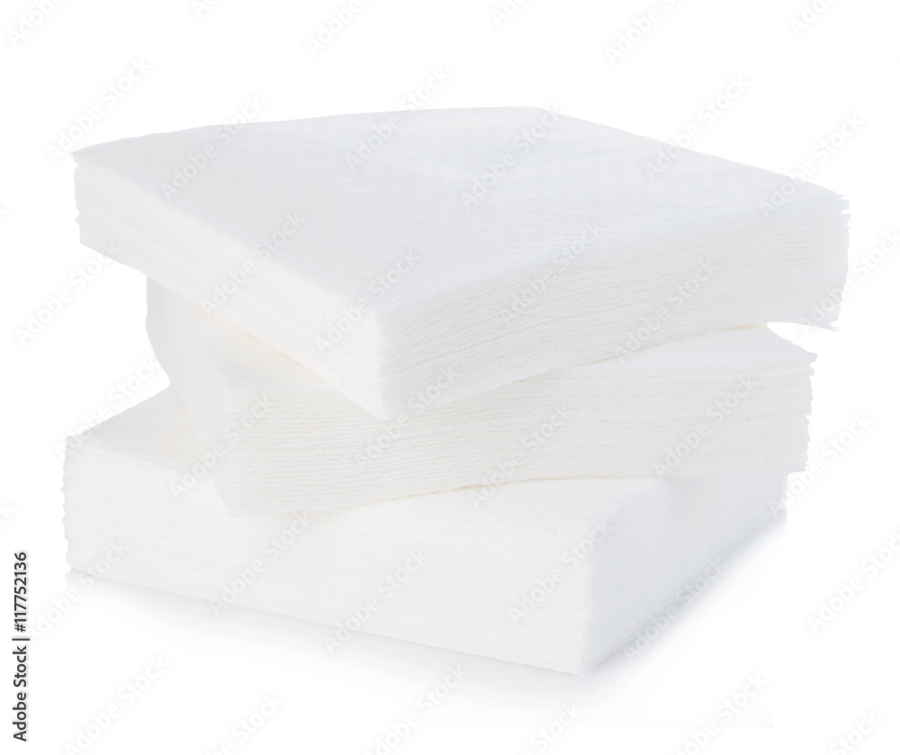 Napkins close-up isolated on a white background. Stock-Foto | Adobe Stock