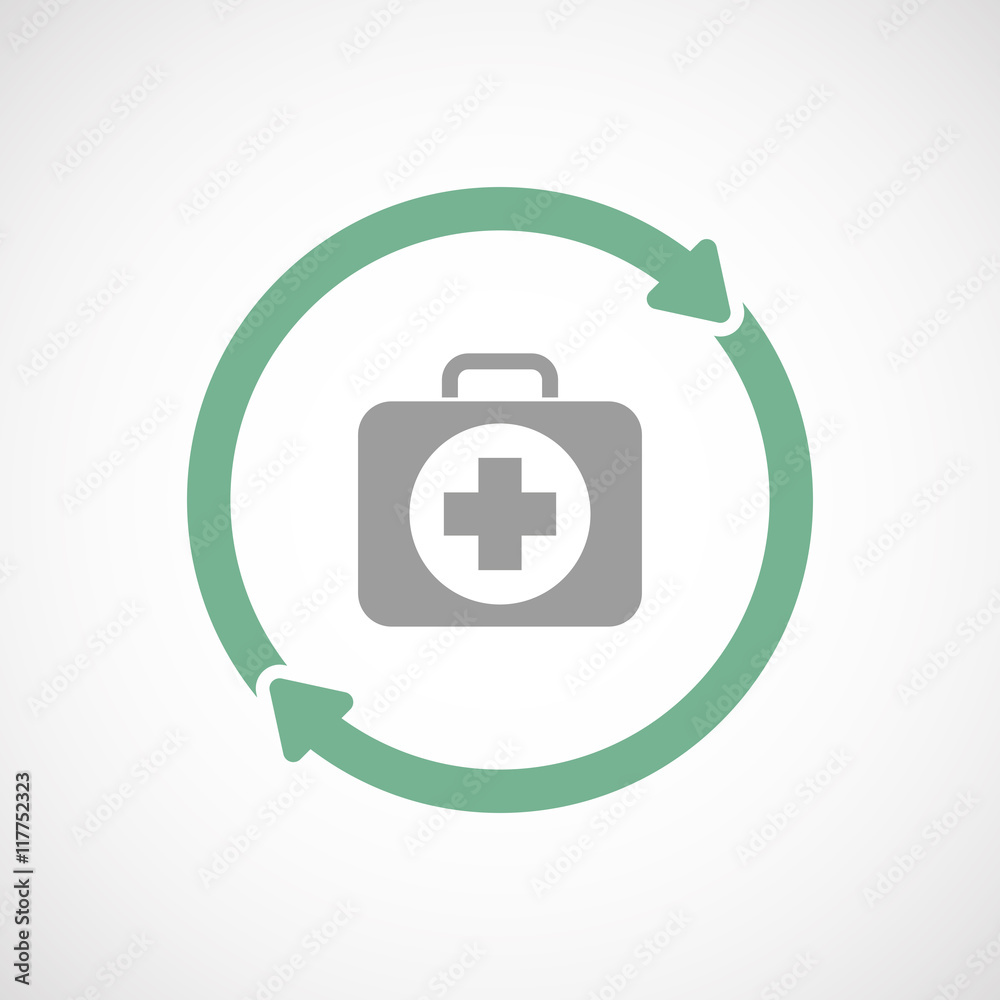 Isolated reuse icon with a first aid kit icon Isolated reuse icon with a first aid kit icon